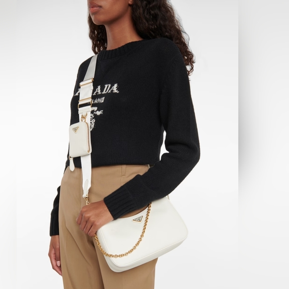 Authentic Prada Re-Edition 2005 Saffiano Leather Bag in White - Picture 2 of 16